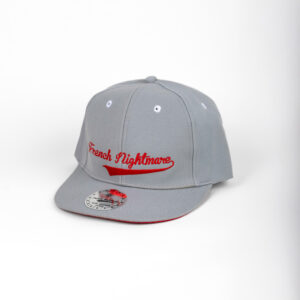Cursif 6 pans Profil Haut visière plate snapback gris