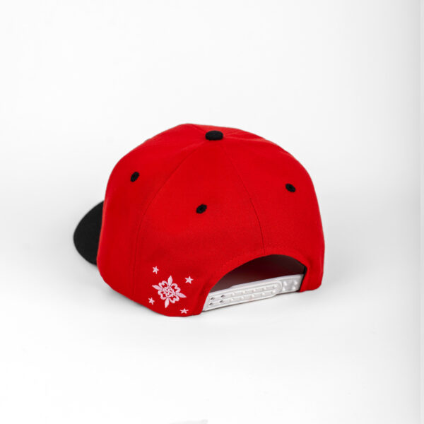 Royal Diamand 6 pan Profil haut baseball visière arrondie snapback rouge/noir – Image 3