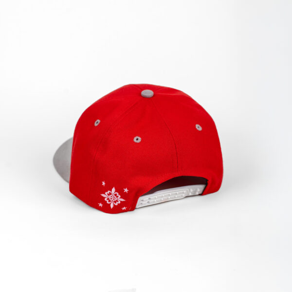 Royal Diamand 6 pan Profil haut baseball visière arrondie snapback rouge/gris – Image 2