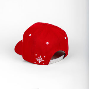 Cursif 6 pans Profil haut baseball visière arrondie snapback rouge