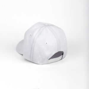 Cursif 6 pans Profil haut visière arrondie snapback blanc