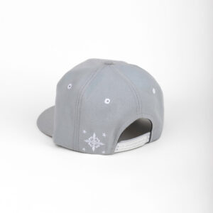 Cursif 6 pans Profil Haut visière plate snapback gris