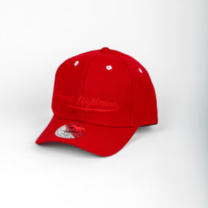 Cursif 6 pans Profil haut baseball visière arrondie snapback rouge
